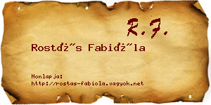Rostás Fabióla névjegykártya
